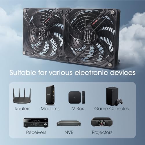 Dual 120mm 5V USB Cooling Fan with Speed Controller Dual Ball Bearings Quiet USB Fan for Router TV Box Micro Computer Cabinet Cooling - size: 2x120mm