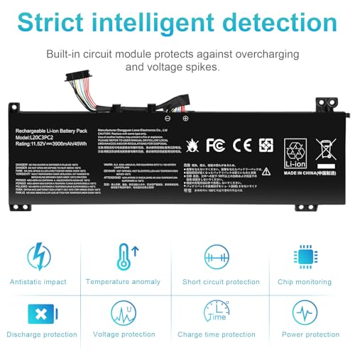L20C3PC2 L20D3PC2 L20M3PC2 SSB10X55571 SB11B96717 5B11B96715 5B11B96719 Laptop Battery for Lenovo Ideapad Gaming 3i 3-15ACH6 3-15IHU6 Lenovo Legion 5-15ITH6H 5-15ITH6 5-15ACH6H 5-15ACH6 5-15ACH6A - size: 9.05*3.15*0.32inch L20C3PC2