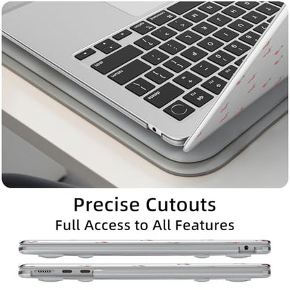 for MacBook Air 13.6 Inch Case M5/M4/M3/M2 2026-2022 Release A3449 A3240 A3113 A2681 Cute Cherry Design Crystal Clear Girly Case Laptop Protective Hard Shell Cover - color: Cherry