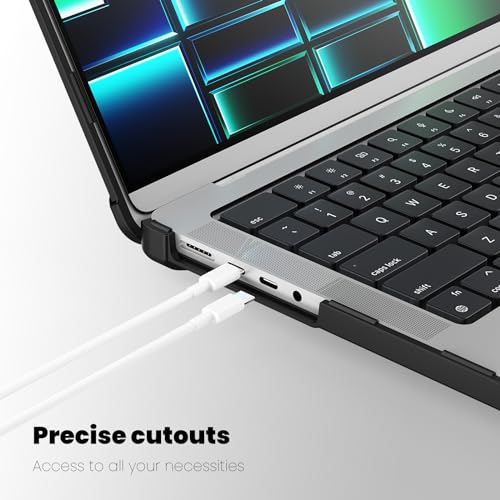 Batianda Heavy Duty Case for New MacBook Pro 16 inch 2026 M5 2024 M4 M3 M2 M1 Pro Max Chip - Starry Dot-Matrix Cover with PU Leather Spine & Foldable Stand - Full Protection Anti-Collision, Black - color: Black
