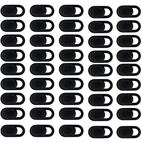 50Pcs Computer Camera Cover Slider, Webcam Cover Blocker Slider Slim 0.027 inch for MacBook Pro/iMac/Laptop/PC/iPad Pro (Black)