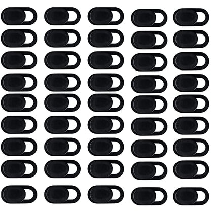50Pcs Computer Camera Cover Slider, Webcam Cover Blocker Slider Slim 0.027 inch for MacBook Pro/iMac/Laptop/PC/iPad Pro (Black)