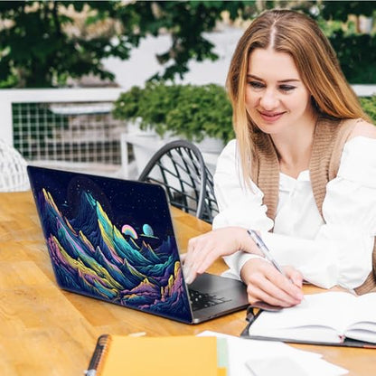 Laptop Skin Sticker Decal, Universal Reusable Vinyl Laptop Cover for 12" 13" 13.3" 14" 15" 15.4" 15.6" Notebook PC, Reusable Waterproof Scratch-Resistant with 2 Wrist Pads,Art Mountains Desert - color: Art Mountains Desert