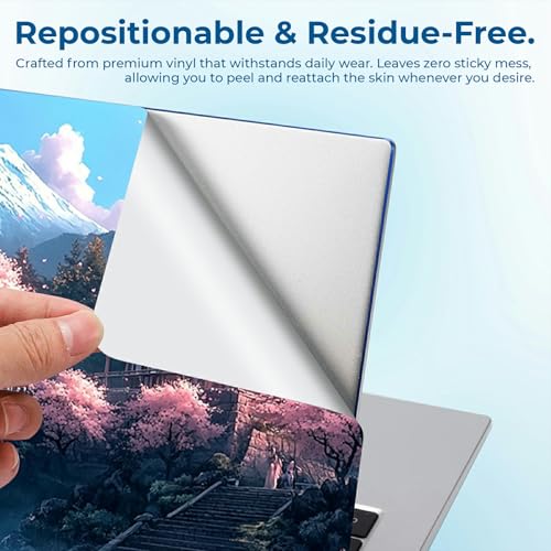 Reusable Universal Laptop Skin Sticker, Cut to Fit for 11.6–15.6 Inch Laptops, Waterproof Protective Film, No-Residue - Mount Fuji - color: Mount Fuji