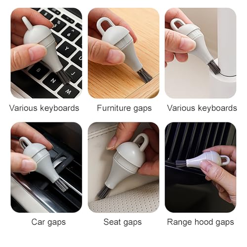 1 Pack 2 in 1 Keyboard Cleaning Brush,Soft Bristle Scraper Crevice Cleaner for Laptops,Keyboards,Window Tracks,Narrow Gaps,Portable Dust Removal Tool for Home Office - color: White