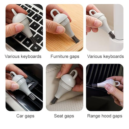 1 Pack 2 in 1 Keyboard Cleaning Brush,Soft Bristle Scraper Crevice Cleaner for Laptops,Keyboards,Window Tracks,Narrow Gaps,Portable Dust Removal Tool for Home Office - color: White