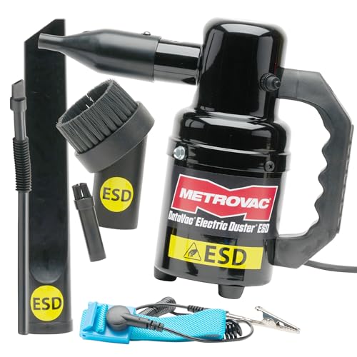 MetroVac DataVac ED-500-ESD Electric Air Duster | Antistatic Computer Air Blower for PC Cleaning with Accessories