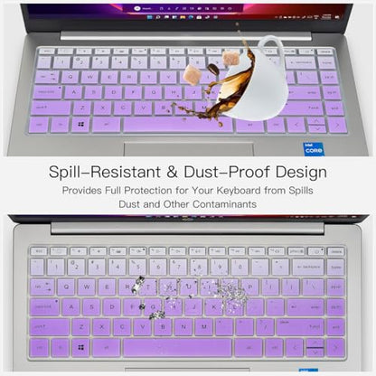 Keyboard Cover for 2023 14" HP Envy 2-in-1 14t-es000 14-es0013dx 14-es0033dx, HP 14" Laptop 14-ep 14-em 14t-ep000 14z-em000 14-ep000 14-ep0097nr 14-ep0145cl 14-em0047nr Keyboard Skin Protector - color: Ombre Purple