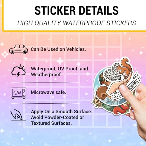 18 PCS Squirrels Vinyl Waterproof Laptops Decorative Decals, Aesthetic Animals Bumper Journal Helmet Stationery DIY Sticker - color: Squirrel