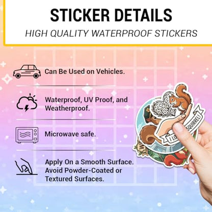 18 PCS Squirrels Vinyl Waterproof Laptops Decorative Decals, Aesthetic Animals Bumper Journal Helmet Stationery DIY Sticker - color: Squirrel