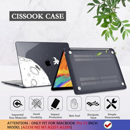 CISSOOK Black Astronaut Case Compatible with MacBook Pro 13 Inch 2020-2025 | 4in1 Set Plastic Hard Shell with Keyboard Cover for MacBook Pro 13 M2 M1 with Touch Bar A2338 A2251 A2289 - color: Pro13inch-Astronaut