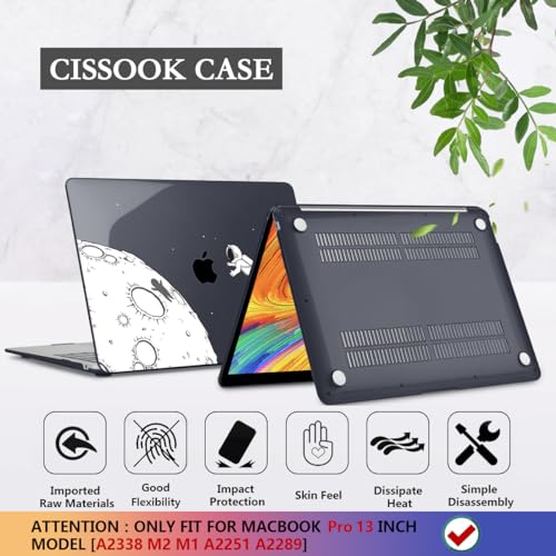 CISSOOK Black Astronaut Case Compatible with MacBook Pro 13 Inch 2020-2025 | 4in1 Set Plastic Hard Shell with Keyboard Cover for MacBook Pro 13 M2 M1 with Touch Bar A2338 A2251 A2289 - color: Pro13inch-Astronaut