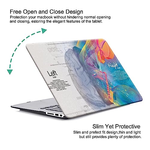 Compatible with MacBook Air 13 inch Case 2022 2021 2020 2019 2018 Release M1 A2337 A2179 A1932 Retina Display Touch ID, Plastic Hard Shell Case & Keyboard Cover, Left Right Brain - color: 01 Brain