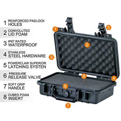 MEIJIA Portable All Weather Waterproof Protective Hard Case, Small Camera Case,Dry Case with Customizable Foam,Fit Use of Drones, Camera,Equipments, 11.65 ”x8.35”x3.78”