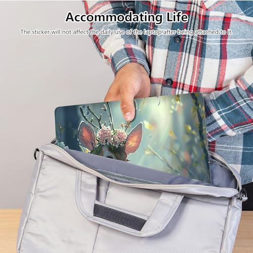 Universal Laptop Skin Sticker with 2 Wrist Pad Skins, Waterproof Scratch Resistant Vinyl Laptop Cover Decal, Cut to Fit for 11–15.6 Inch MacBook HP Dell Lenovo, Baby Deer - color: Baby Deer