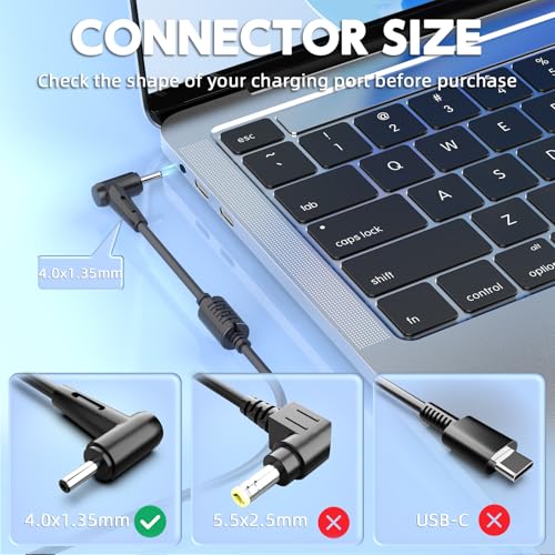 19V 2.37A 45W ASUS Laptop Charger for ZenBook UX305 VivoBook X540 | 4.0x1.35mm Small Tip, Foldable Plug, 5.6FT Cable, 100-240V, for Chromebook C202 Q302 S200
