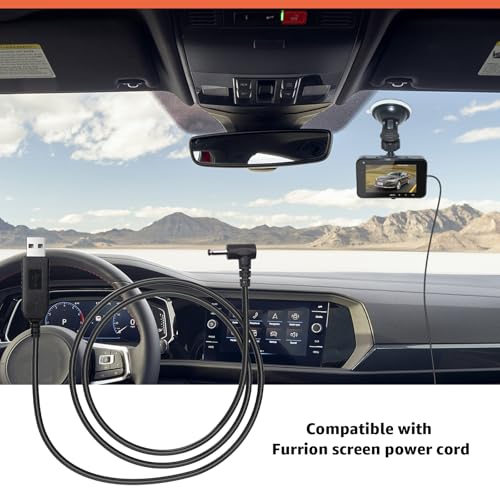 3.3Ft USB to DC Car Charger Cable for Furrion FOS07TADS Vision S Monitor Replacement Power Supply Cord for 7-Inch Screen Display, Compatible with Hitch Wireless Backup Camera FOS48TA-BL & FOS48TAPK-BL - size: 3.3FT
