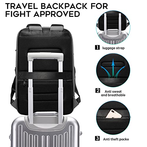 BANGE Business Laptop Smart backpack Can Hold 15.6 Inch Laptop Commute Backpack Carry on bag for men and women (Grey) - color: Grey