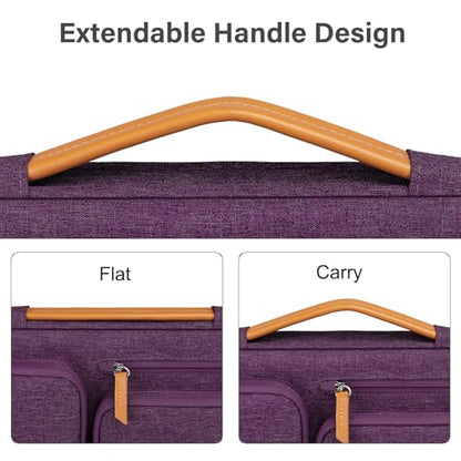 MOSISO 360 Protective Laptop Case 16 inch, 15-15.6 inch Laptop Sleeve | Compatible with MacBook Pro 16, HP Acer Dell Lenovo ASUS, Side Open Carrying Case with 4 Zipper Pockets, Argyle Purple - color: Argyle Purple, size: 16 inch