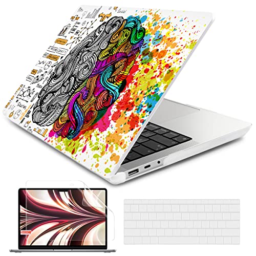 Batianda Case for 13.5" Microsoft Surface Laptop 5 4/3 with Metal Palm Rest Model 1951, Designed Protective Plastic Hardshell & Keyboard Cover & Screen Protector, Brain - color: Brain, size: with Metal Palm Rest