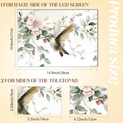 SUPERDANT Flowers Hummingbird Laptop Skin Decal Universal Laptops Skin Sticker Notebook Protector 12 13 13.3 14 15 15.4 15.6 Inches Vinyl Cover Removable Waterproof Personalized Art Decal White Green - color: White+green