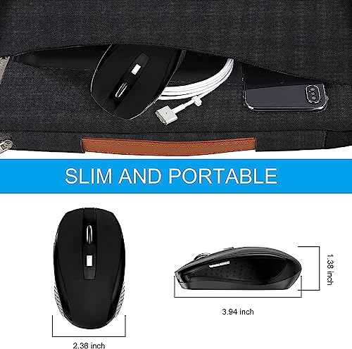 Guiheng Wireless Mouse, 2.4Ghz Wireless Mouse Computer Mouse 1200DPI,6 Buttons with Nano Receiver for Laptop,PC,Chromebook,Computer,Notebook,Office-10 Pack - color: 10 pack black