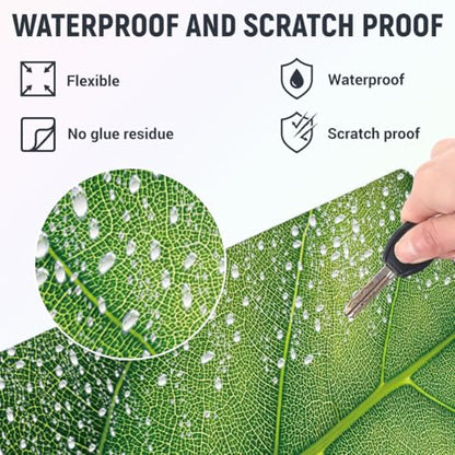 3Pcs Plants Laptop Skin Sticker Leaf Veins Universal Removable Vinyl Stickers Fits for 12.1 13 14 15.6 16 Inch Waterproof Notebook Decal Cover Gift - color: Light Green