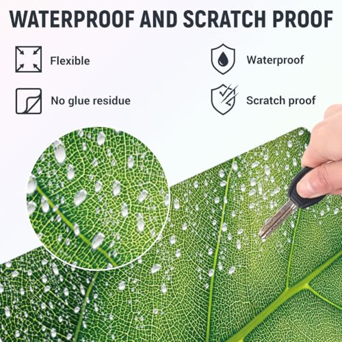 3Pcs Plants Laptop Skin Sticker Leaf Veins Universal Removable Vinyl Stickers Fits for 12.1 13 14 15.6 16 Inch Waterproof Notebook Decal Cover Gift - color: Light Green