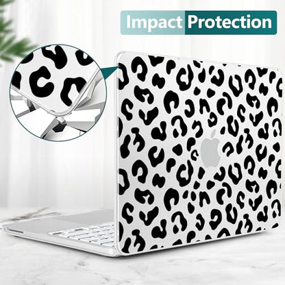 for MacBook Neo 13 inch Case 2026 (Model A3404), Artistic Leopard Pattern Ultra Slim Frosted Matte Hard Shell, Anti-Scratch & Fingerprint Resistant Cover, Leopard Clear - color: Leopard Clear