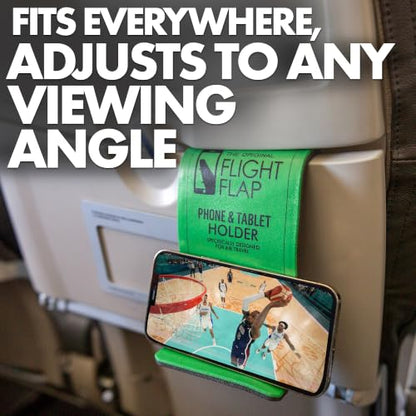 Foldable Airplane Phone Holder, Travel Phone Stand, Green | Use this flexible phone stand on a desk, bed, treadmill, office, kitchen counter, car headrest, or airplane seat back - color: Green, size: Large