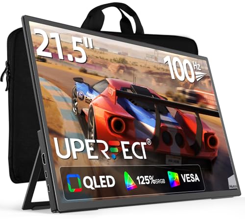 UPERFECT Portable Monitor 21.5", FHD 1080P 100Hz QLED 125% sRGB Gaming Monitor with Stand, Bag & VESA, Large Second Screen for Laptop, Computer, Phone, Mini PC, Game Consoles - size: 21.5"