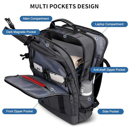 WITZMAN Travel Laptop Backpack for Men Fits 16 inch Laptop | Nylon Carry-on Airline Approved, USB Charging Port, 26L Capacity, For Vacation, Weekend, Overnight Trip, B716 Silvery Grey - color: Silvery Grey