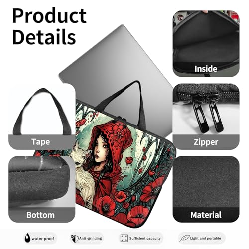 14" 15" Laptop Handle Bag Computer Bag,14.2" 15.4 inch Pouch Holder Notebook Sleeve Cover Compatible for Dell,Lenovo,Toshiba HP, Asus Notebook Messenger Briefcase-Girl White Fox - color: Girl White Fox