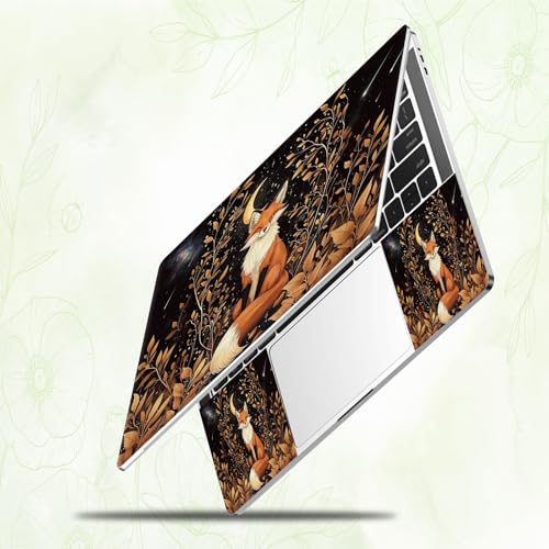 Laptop Skin Sticker Decal, Universal Reusable Vinyl Laptop Cover for 12" 13" 13.3" 14" 15" 15.4" 15.6" Notebook PC, Waterproof Scratch-Resistant with 2 Wrist Pads, Easy to Apply & Remove,Cute Fox - color: Cute Fox