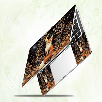 Laptop Skin Sticker Decal, Universal Reusable Vinyl Laptop Cover for 12" 13" 13.3" 14" 15" 15.4" 15.6" Notebook PC, Waterproof Scratch-Resistant with 2 Wrist Pads, Easy to Apply & Remove,Cute Fox - color: Cute Fox