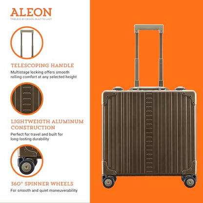 All Aluminum Lightweight 17" Deluxe Rolling Laptop Catalog Case for Men and Women | Vertical Opening Carry-On Bag with TSA Locks & Aircraft-Grade Aluminum Frame - Optimal Travel Companion (Champagne) - color: Champagne