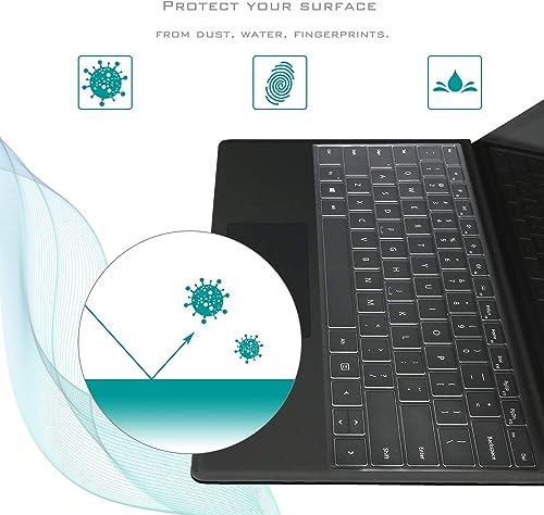 Keyboard Cover for 2024-2026 Surface Laptop 13.8"/15", Clear TPU US Layout | Keyboard Protector Skin, Ultra-Thin, High Transparency, Backlit Clear, Anti-Fingerprint, Soft TPU, Precise Fit 7/8th Edition