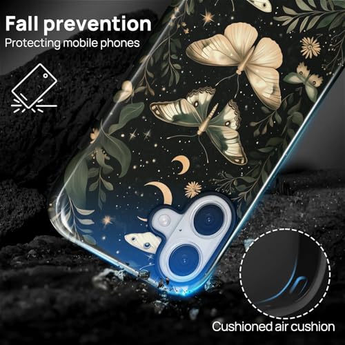 CARLOCA Case for iPhone 17,Gothic Dark Butterfly Design Hybrid Dual Protection Soft TPU Hard PC Shockproof Anti Scratch Men & Women Stylish Protective Phone Case - color: Gothic Dark Butterfly, size: iPhone 17