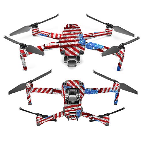 MightySkins Skin Compatible with DJI Mavic 2 Pro or Zoom - Flag Drips | Protective, Durable, and Unique Vinyl Decal wrap Cover | Easy to Apply, Remove, and Change Styles | Made in The USA - color: Flag Drips