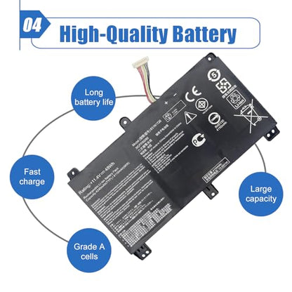48Wh B31N1726 Battery (Long Line) Replacement for ASUS ROG Strix G531 G531GT G531GT-BI7N6 G15 G512 G512LI Series 11.4V 4240mAh - size: 7.31*3.79*0.35 inch B31N1726