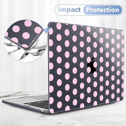May Chen for MacBook Air 15 inch Case M5 M4 M3 M2 2026 2024-2023, Model A3448 A3241 A3114 A2941, Closes Seamlessly Hard Shell Laptop Cover with Keyboard Cover, Black Dots - color: Black Dots