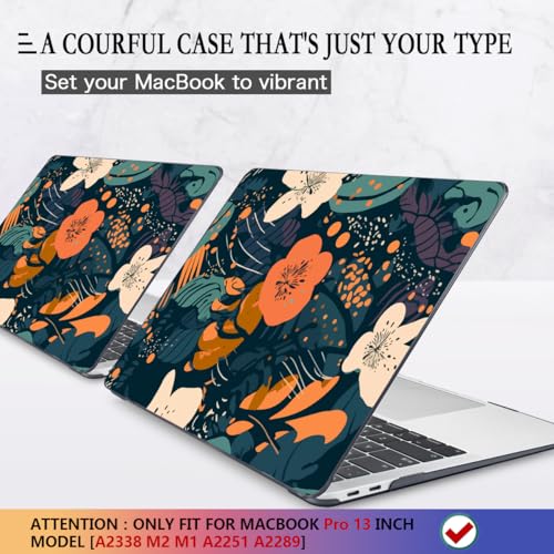 CISSOOK Compatible with MacBook Pro 13 inch Case 2025-2016 Release M2 M1 | 5in1 Set Plastic Flowers Hard Shell&Keyboard Cover for MacBook Pro13" Case A2338 A2251 A2289 A2159 A1989 A1706, Little Flower - color: Pro13inch-Little Flower