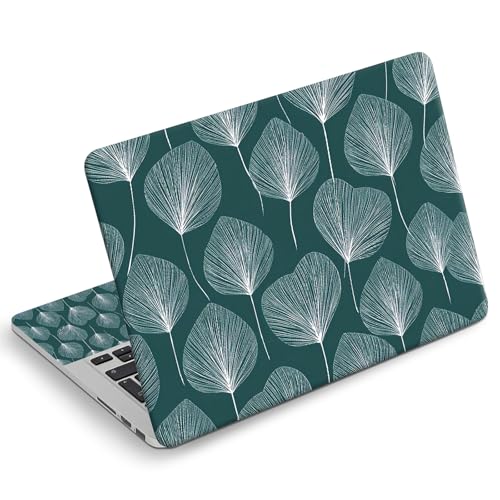 Universal Laptop Skin Sticker Decal, Compatible with MacBook HP Dell Lenovo 12"-15.6", Reusable Vinyl Notebook Cover 3PCS Set, High-Recognition Film-Dark Green Ginkgo Leaf - color: Dark Green Ginkgo Leaf