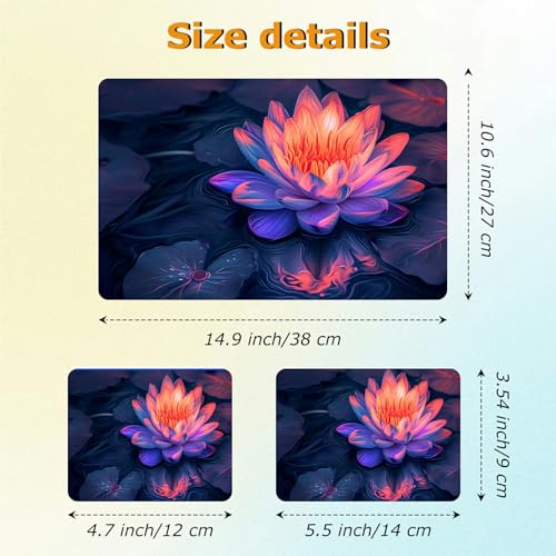 Universal Laptop Skin Sticker with 2 Wrist Pad Decals, 3-Piece Removable Vinyl Laptop Cover, Art Watercolor Lotus Waterproof Anti-Scratch, Easy-Trim Fit for 13.3" 14" 15.6" Laptops - color: Art Watercolor Lotus