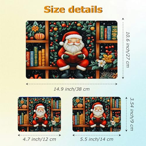 Universal Laptop Skin Sticker with 2 Wrist Pad Decals, 3-Piece Removable Vinyl Laptop Cover, Santa Claus Waterproof Anti-Scratch, Easy-Trim Fit for 13.3" 14" 15.6" Laptops - color: Santa Claus