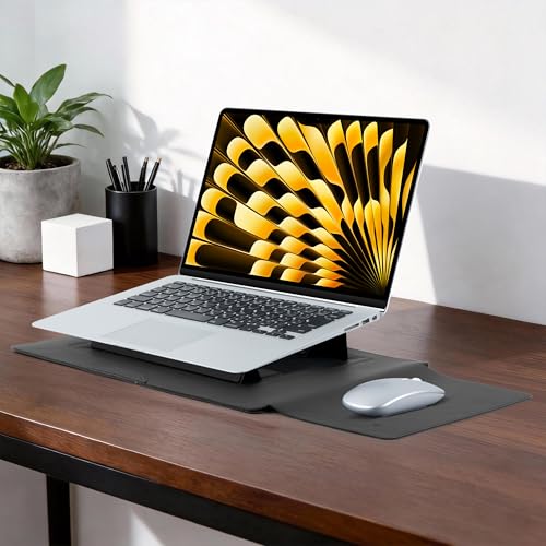 13-14 Inch Protective Laptop Sleeve Case with Stand, for MacBook Pro 14'' M5~M1, Pro/Max(2026-2021), MacBook Air 13.6'' M5-M2, (2026-2022), iPad Air/Pro Surface, PU Leather Laptop Case (13"-14" Black) - color: Black, size: 13-14 Inch