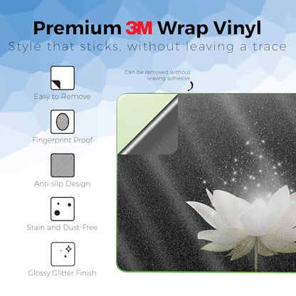 Glossy Glitter Laptop Skin Compatible with Apple MacBook Neo - Twilight Lotus - Premium 3M Vinyl Protective Wrap Decal Cover - Easy to Apply | Crafted in the USA by MightySkins - color: Twilight Lotus, size: MacBook Neo Full Cover Skin, style: Glossy Glit