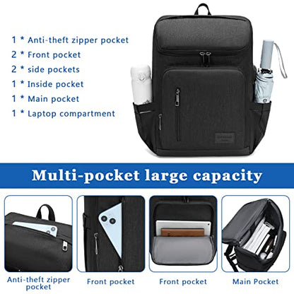 YALUNDISI Laptop Backpacks Travel Backpack Carry On Backpack Casual Daypack with USB Charging Port for Men Women Black - color: Black