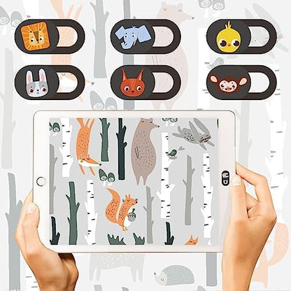 Mizi Webcam Privacy Cover Slide [6 Pack], Cute Camera Blocker Sticker, Protect Your Privacy and Security for Computer, Laptop, Tablets & Phones - Animal - color: Animal
