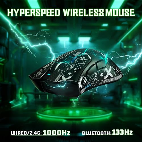 ATTACK SHARK V3 Ultra-Light Wireless Gaming Mouse,PAW3311 Sensor, 500mAh, 62g, 25KDPI 2.4G/BT/USB-C Rechargeable Wireless Mouse with 5 Programmable Buttons for Laptop,PC,Mac Gamer (Black Griptap) - color: Black Griptape